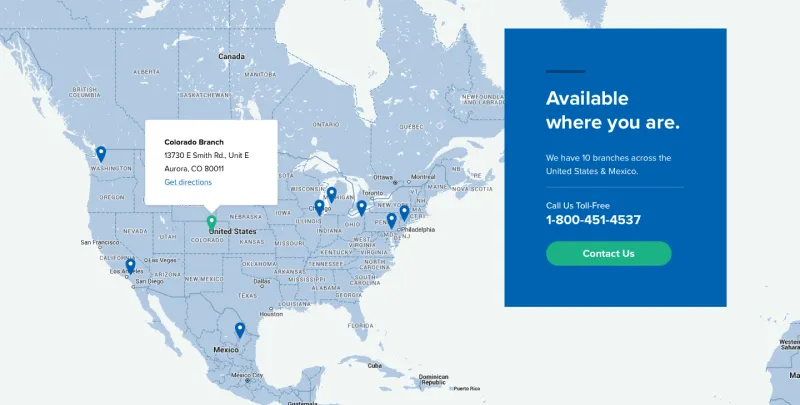 Sparks Belting location map